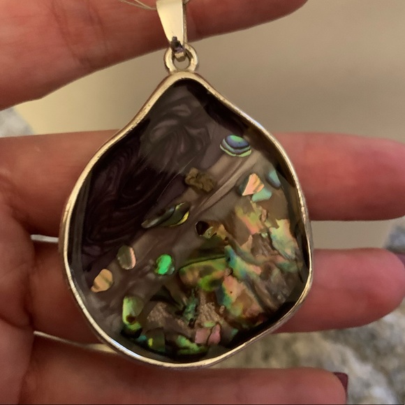 Necklace/Earring Set Silver & Purple - Picture 4 of 4